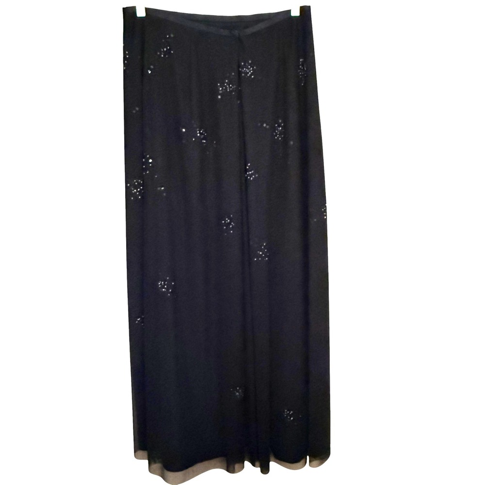 Caslon Beaded Mesh Maxi Skirt 12 Y2K Whimsigoth Dark Romantic Goth Formal Witchy